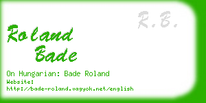 roland bade business card